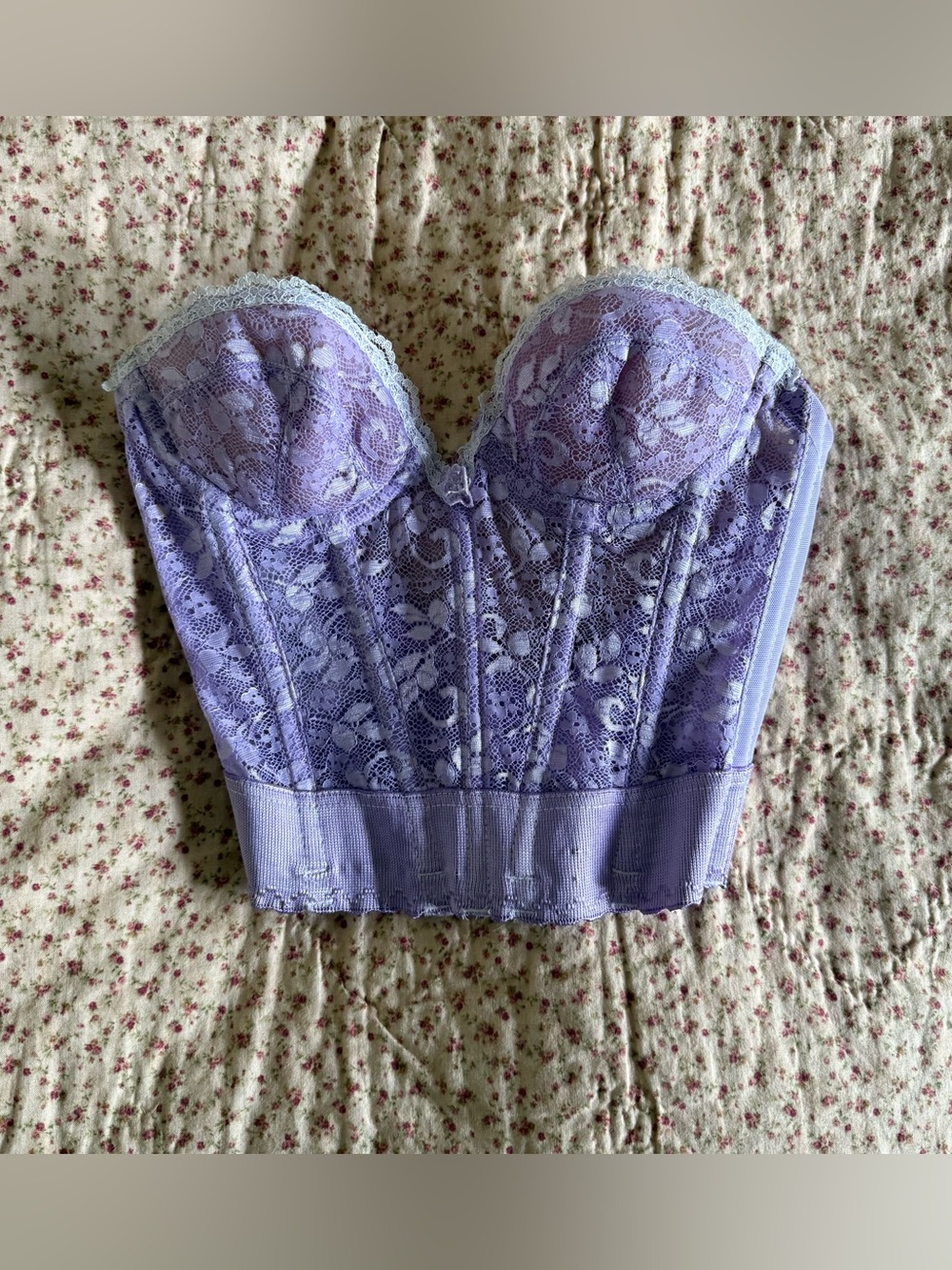 Lace Longline Bustier in Lavender - Women Intimates